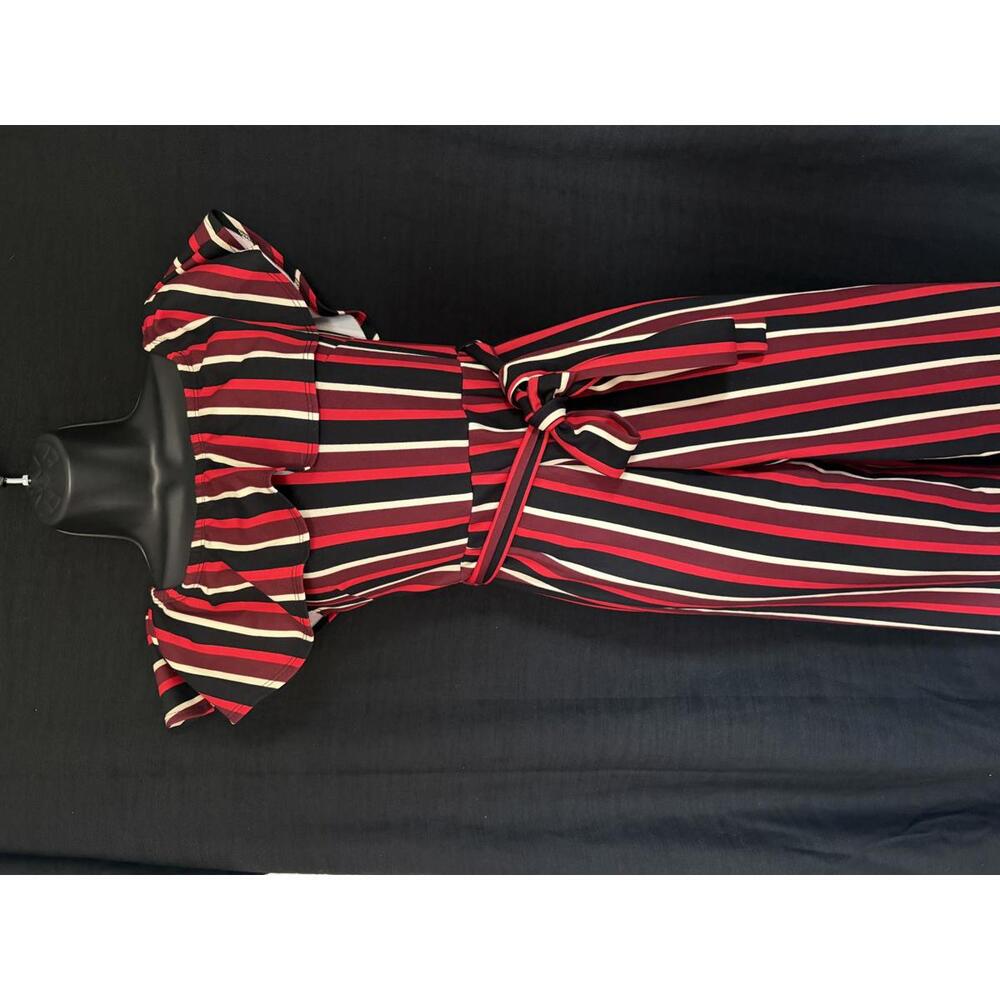 Windsor Red Stripped Jumpsuit Sz S